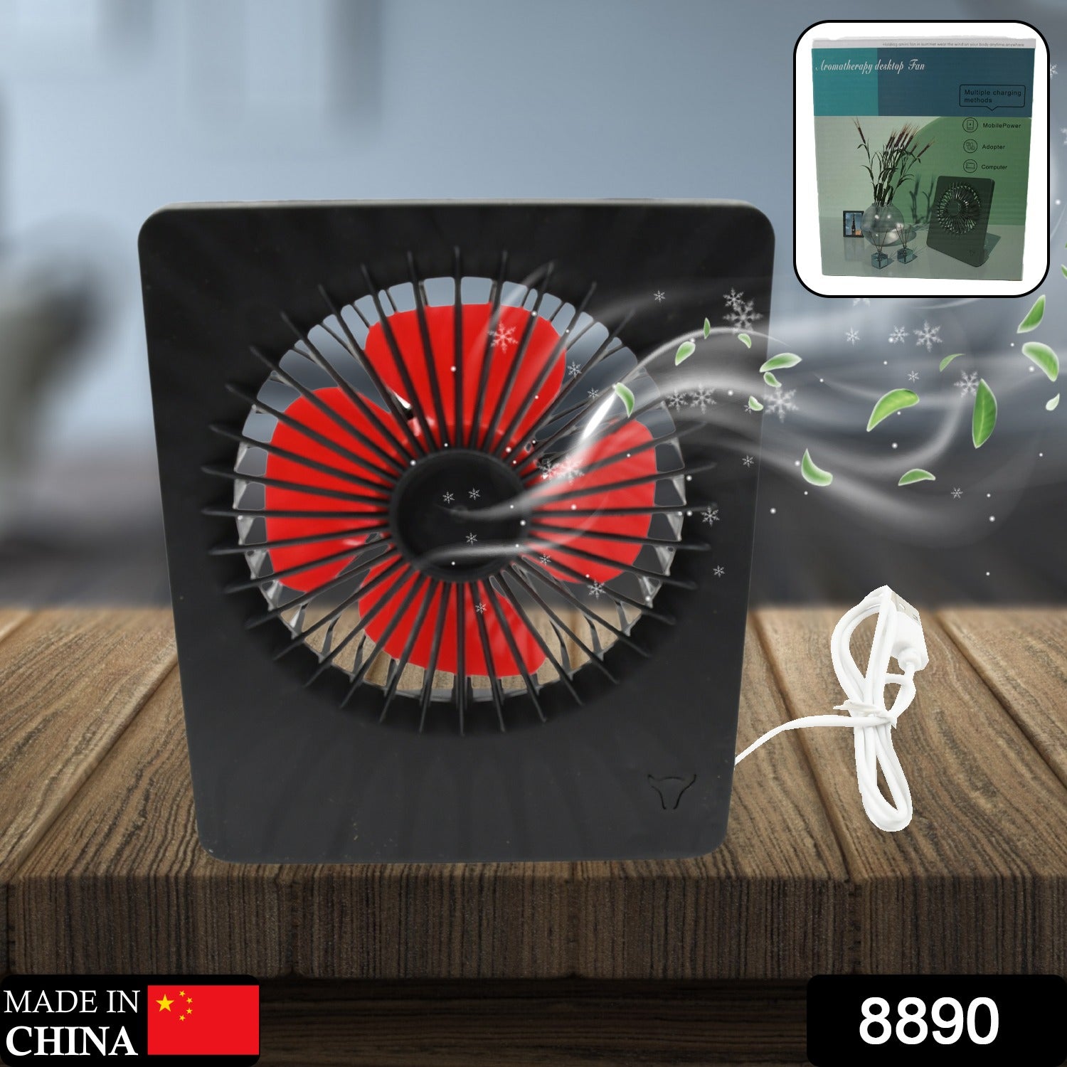 Portable Desk Fan Table Fan 1 Step Speed Setting Fan Personal Desk Fan Suitable For Office School  Home Use